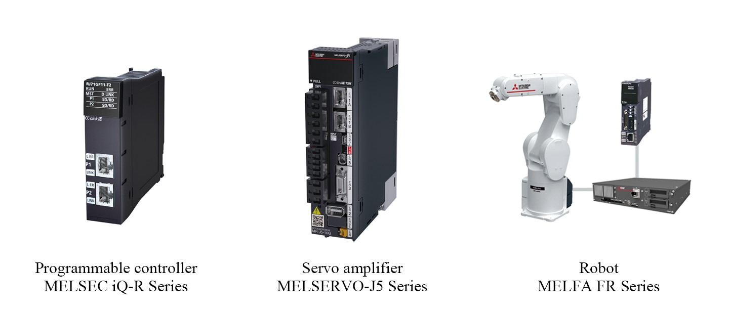 Controlador programable de la serie MELSEC iQ-R/servoamplificadores de la serie MELSERVO-J5/robot de la serie MELFA FR